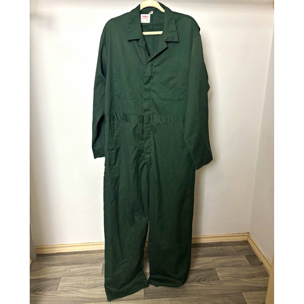 ToppMaster Green Permanent Press Twill Mechanic Workwear Coveralls 9507 Large